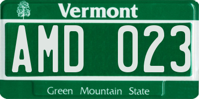 VT license plate AMD023