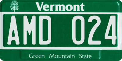 VT license plate AMD024