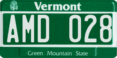 VT license plate AMD028