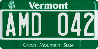 VT license plate AMD042