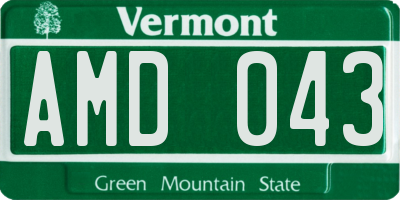 VT license plate AMD043