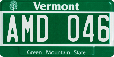VT license plate AMD046