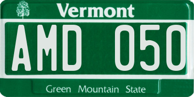 VT license plate AMD050