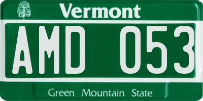 VT license plate AMD053