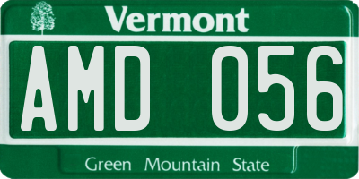 VT license plate AMD056
