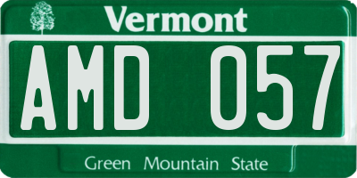 VT license plate AMD057