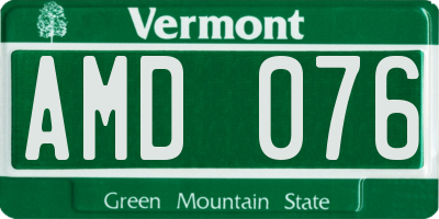 VT license plate AMD076