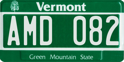 VT license plate AMD082