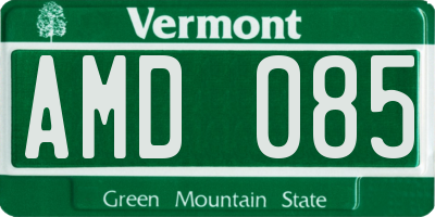 VT license plate AMD085