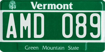 VT license plate AMD089