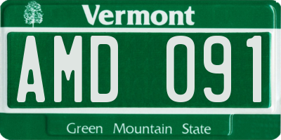 VT license plate AMD091