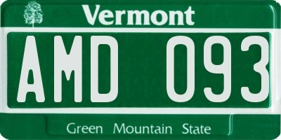 VT license plate AMD093