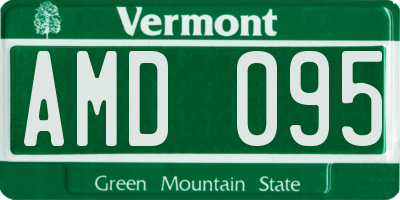 VT license plate AMD095