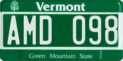VT license plate AMD098