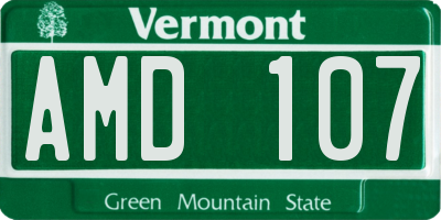 VT license plate AMD107
