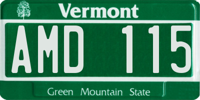 VT license plate AMD115