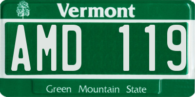 VT license plate AMD119