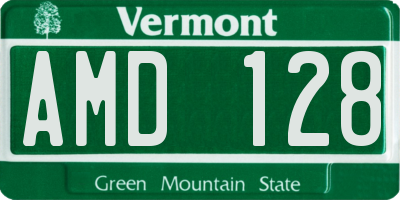 VT license plate AMD128