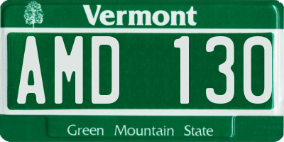VT license plate AMD130