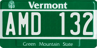 VT license plate AMD132