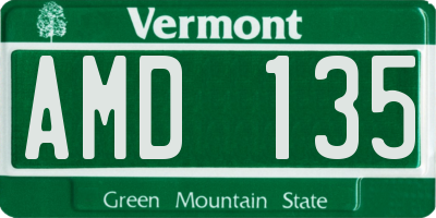 VT license plate AMD135