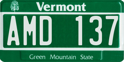 VT license plate AMD137