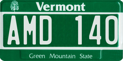 VT license plate AMD140