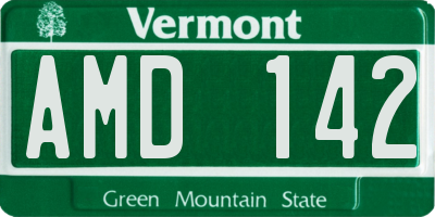 VT license plate AMD142