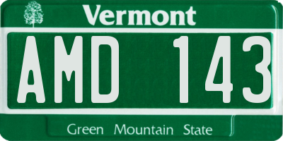 VT license plate AMD143