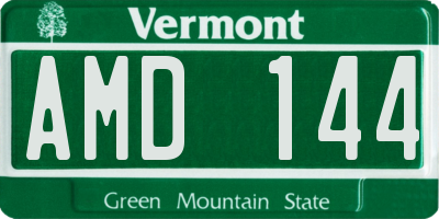 VT license plate AMD144