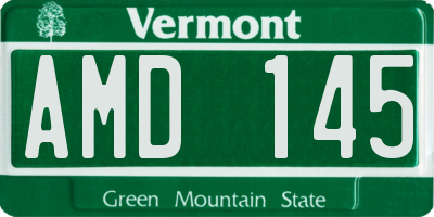 VT license plate AMD145