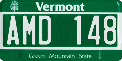 VT license plate AMD148