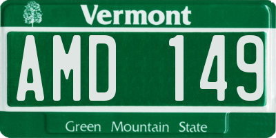 VT license plate AMD149