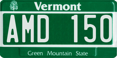 VT license plate AMD150
