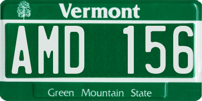 VT license plate AMD156