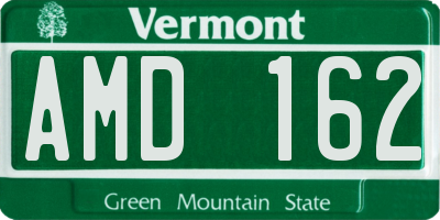 VT license plate AMD162