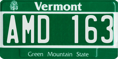 VT license plate AMD163