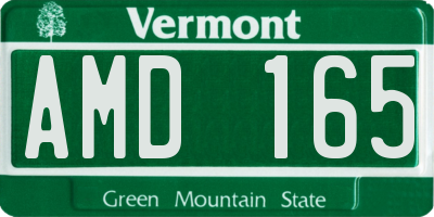 VT license plate AMD165
