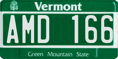 VT license plate AMD166