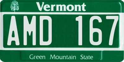 VT license plate AMD167