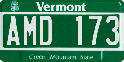VT license plate AMD173