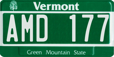 VT license plate AMD177