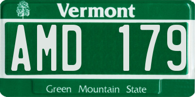 VT license plate AMD179