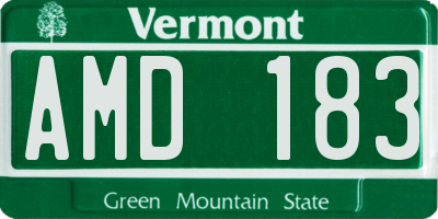 VT license plate AMD183