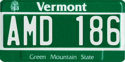 VT license plate AMD186