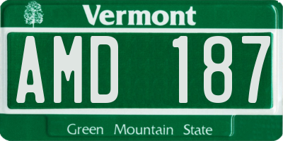 VT license plate AMD187
