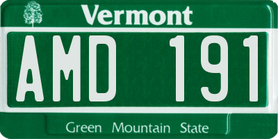 VT license plate AMD191