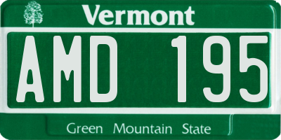 VT license plate AMD195
