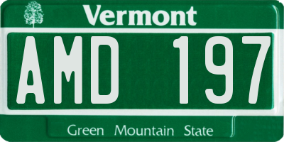 VT license plate AMD197