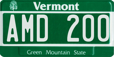 VT license plate AMD200